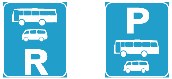 Bus and mini bus reservation and parking sign